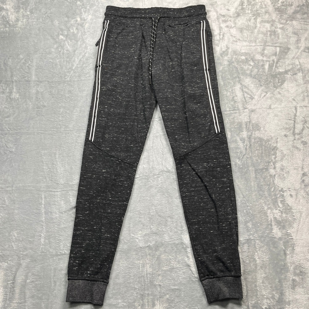 Brooklyn Cloth Jogger Pants Mens Small Gray Marled Side Stripe Zip Pockets